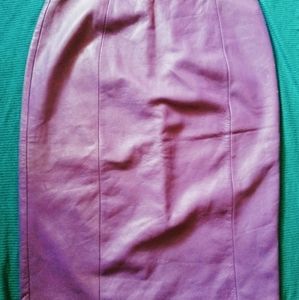 Purple size 10 100%  leather mini skirt